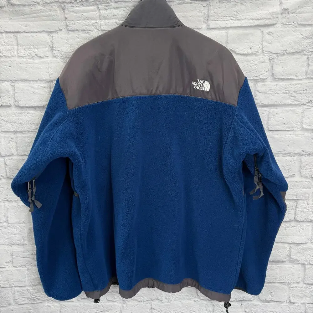 The North Face Denali Jacket Mens XL Royal Blue Gray Full Zip